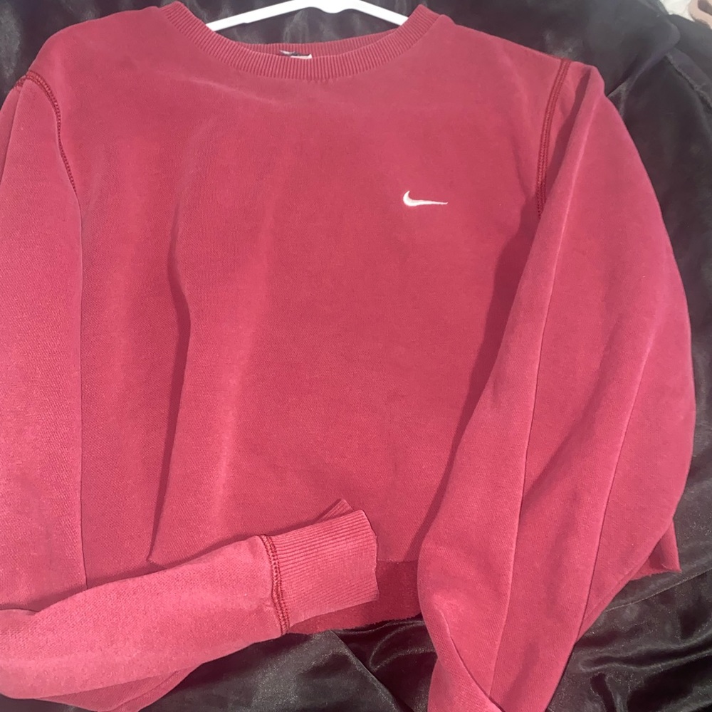Maroon Nike crop hoodie